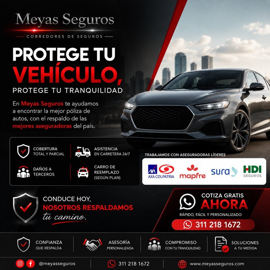 Publicación de Instagram: seguros de autos Meyas Seguros